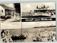 17375 O2111 Ahlbeck - Strand Segelboot Nixe