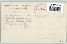 M.S. Hansestadt Danzig und Bordstempel Bäderschiff Norddeutscher Lloyd 1928