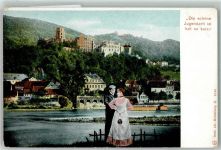 69115 W6900 Heidelberg , Neckar - Schloss Paar Tracht die schöne Jugendzeit ist halt so kurz