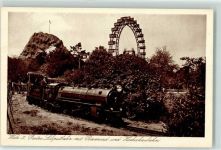 Wien 2. Bezirk, Leopoldstadt Liliputbahn mit Riesenrad AK Kleinbahn