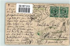Tarantella in Italien AK Volkstanz 1919 Gebrauchsspuren