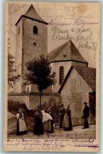 Taufgang Schwarzwald-Tracht Kirche Elchlepp 1906