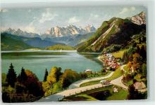 82431 W8111 Urfeld , Oberbay Gebrauchsspuren Walchensee Pferdewagen Gebirge