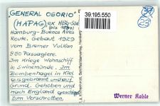General Osario Hapag Handelsschiff FOTO KEINE AK