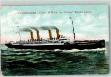 Dampfer Kaiser Wilhelm AK Norddeutscher Lloyd 1916 Gebrauchsspuren