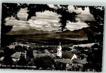 82433 W8112 Bad Kohlgrub Foto AK Blick von der Galerie ins Loisachtal Kirche