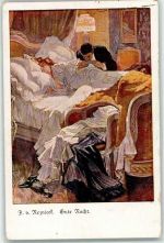 Gute Nacht Erotik Glamour Liebespaar AK Reznicek, F. von
