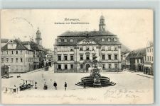 91052 W8520 Erlangen 1905 - Rathaus mit Kunstbrunnen Marktszene
