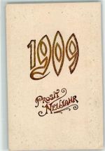 Neujahr Jahreszahl 1909 Prägedruck