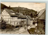 99752 O5502 Bleicherode Foto AK Angerberg Löwenburg Fachwerk Strommast