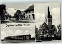 76707 W7521 Hambrücken - Hauptstraße Auto VW Käfer Kath. Kirche Schule