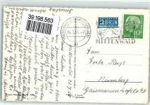 82481 W8102 Mittenwald - Wettersteinspitze Berlin-Notopfermarke