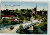 08056 O9500 Zwickau 1913 Gebrauchsspuren Paradiesbrücke Kutsche Schloß