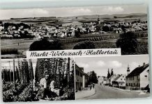 85283 W8069 Wolnzach - Hopfenernte Kirche St. Laurentius