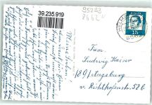 95679 W8598 Helmbrechts , Oberpf - am Rathaus Kath. Kirche Blick vom Kirchberg Friedrich Ebert Straße VW Käfer