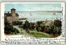 24103 W2300 Kiel , Ostsee 1901 - Seegarten mit Hafen Schiff