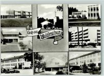 84478 W8264 Waldkraiburg Foto AK Kirche Schule