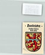 66482 W6660 Zweibrücken , Pfalz Vignette Wappen Kaffee Hag Nr. 54 ca. 1920-1940 Roter Löwe