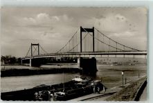 47051 W4100 Homberg , Niederrhein - Neue Rheinbrücke Rhein Frachtschiffe