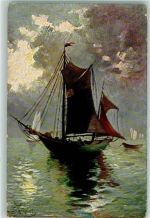 signiert Schröpler Nr 200 Segelschiff 1911 Künstlerkarte