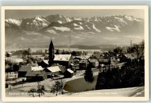 87544 W8976 Blaichach , Allgäu - Pfarrkirche Rotspitze Daumen Sonnenköpfe Nebelhorn Winter