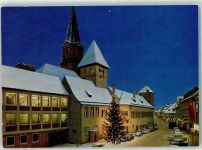 95615 W8590 Marktredwitz Foto AK Winter Weihnachten Oldtimer VW Käfer Pfarrkirche St.Josef