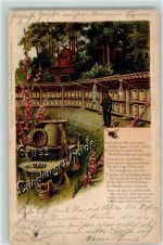 Biene Gruss aus der Lüneburger Heide Gedicht Biene 1902 Gebrauchsspuren