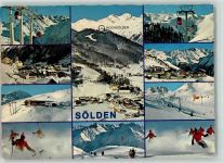 6450 Sölden - Winter Hochsölden Kabinenbahn Skifahrer