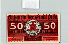 24306 W2320 Plön Geldschein Notgeld Gutschein 50 Pfennig Scherenschnitt der Wendenkrieg