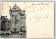 90402 W8500 Nürnberg 1897 - Nassauer Haus Brunnen Holzkarren Pferdekutsche