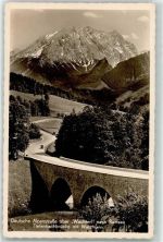 83486 W8243 Ramsau b. Berchtesgaden Foto AK Deutsche Alpenstraße Wachterl Tiefenbachbrücke Watzmann