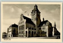 84359 W8346 Simbach a. Inn Foto AK Turm Uhr Fahrrad Kirche