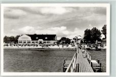 23743 W2433 Grömitz Foto AK Strand Strandhalle