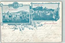 57072 W5900 Siegen Lithographie Unteres Schloss Oberes Schloss