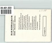 65307 W6208 Bad Schwalbach KEINE AK Kur-Karte 1955