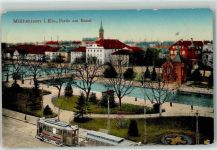 68100 Mulhouse Mülhausen 1916 - Kanal Tram Straßenbahn Brücke Kirche Fabrik