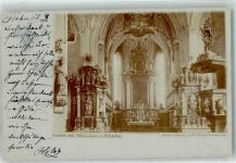 6370 Kitzbühel 1902 Gebrauchsspuren Inneres der Pfarrkirche Foto AK