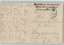 Starkstrom-Kommando Armee-Abteilung Scholz Feldpost Feldpoststempel WK I 1916 Privatfoto AK