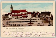 68100 Mulhouse Mülhausen 1903 - Carte historique Kirche Platz Brunnen