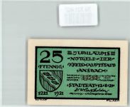 91522 W8800 Ansbach , Mittelfr Geldschein Notgeld Jubiläums-Notgeld 25 Pfennig Stadtwappen Scherenschnitt