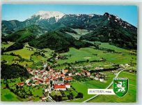 8774 Mautern in Steiermark - Fliegeraufnahme Kloster m. Klosterkirche Wappen