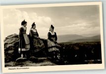 Bauernmädchen Lahntal Trachten Hessen Foto AK
