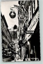 5020 Salzburg Foto AK Getreidegasse Friseur Hotel Geschäfte Bräu