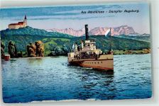 W8138 Andechs Dampfer Augsburg Kloster Binnenschiff