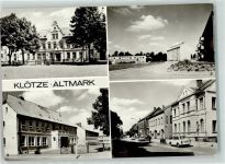 38486 O3580 Klötze - Rathaus AWG Kaufhalle Polytechnische Oberschule Bahnhofstraße