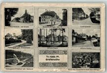 92655 W8484 Grafenwöhr Gebrauchsspuren Luitpoldstraße mit Wache Wasserturm Gefangenen-Friedhof mit Denkmal Mannschaftsiager Bar 72 Offizier-Kasino
