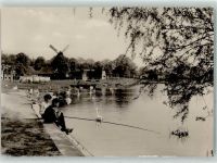 14542 O1512 Werder Havel - An der Havel Schwäne Windmühle