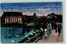 24103 W2300 Kiel , Ostsee 1918 - am kleinen Kiel mit Sparkasse Schwan