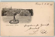 54000 Nancy 1897 - La Place Stanislas Denkmal Platz Kirche Tor