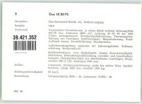 DuX 10-30 PS 1914 Informationskarte Oldtimer KEINE AK